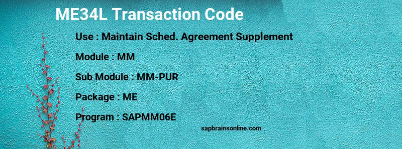 SAP ME34L transaction code