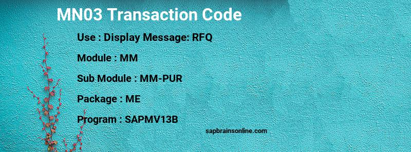 SAP MN03 transaction code