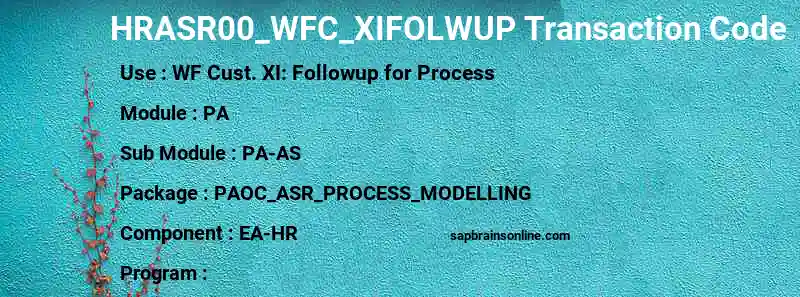 SAP HRASR00_WFC_XIFOLWUP transaction code