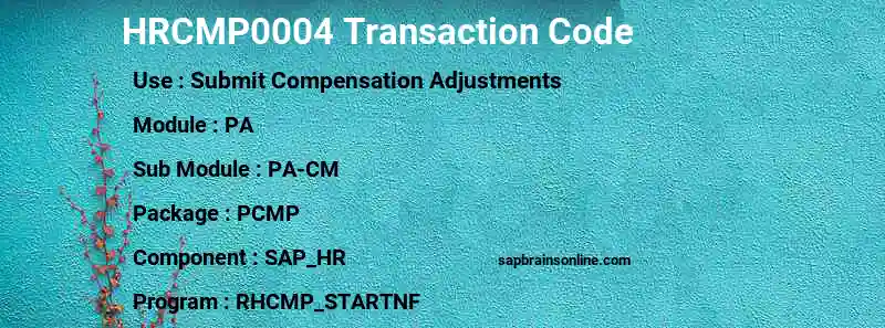 SAP HRCMP0004 transaction code