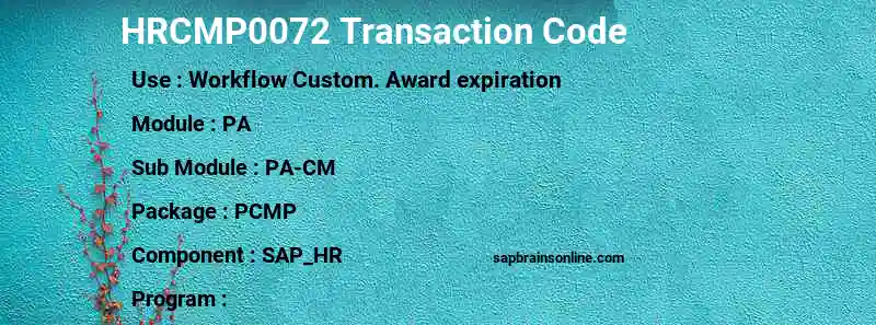 SAP HRCMP0072 transaction code