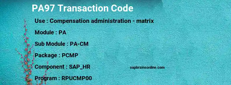 SAP PA97 transaction code