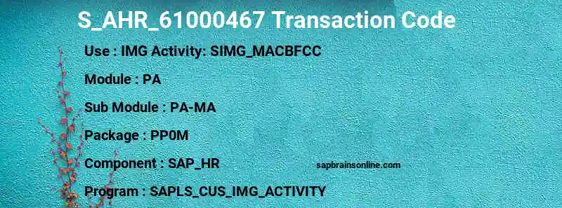 SAP S_AHR_61000467 transaction code