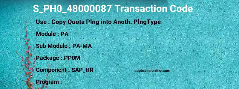SAP S_PH0_48000087 transaction code