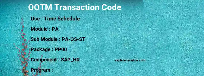 SAP OOTM transaction code
