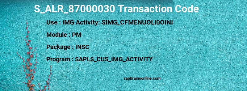 SAP S_ALR_87000030 transaction code