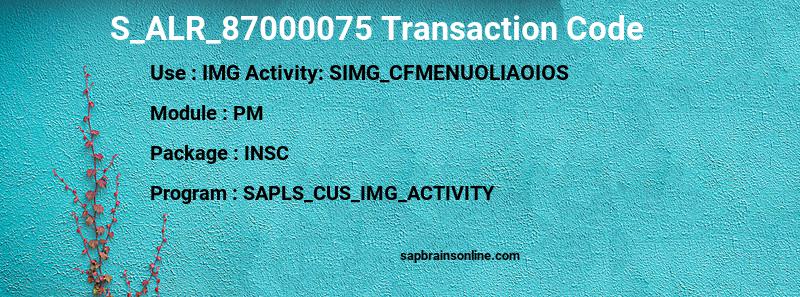SAP S_ALR_87000075 transaction code