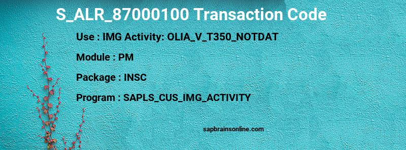 SAP S_ALR_87000100 transaction code