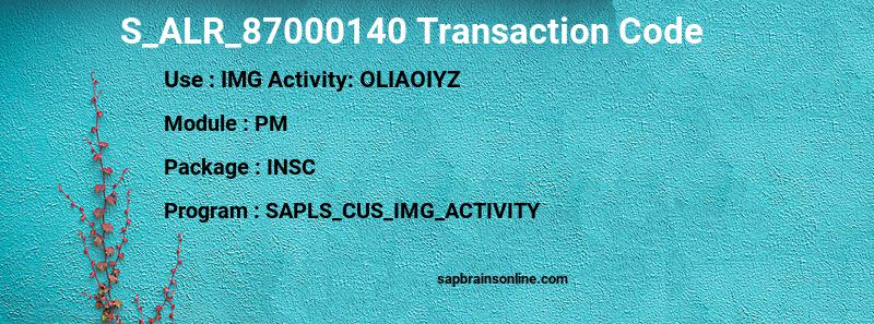 SAP S_ALR_87000140 transaction code