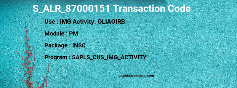 SAP S_ALR_87000151 transaction code