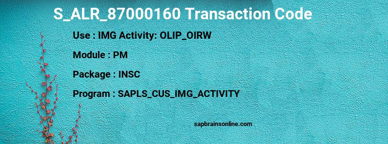 SAP S_ALR_87000160 transaction code
