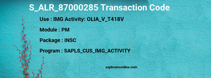 SAP S_ALR_87000285 transaction code