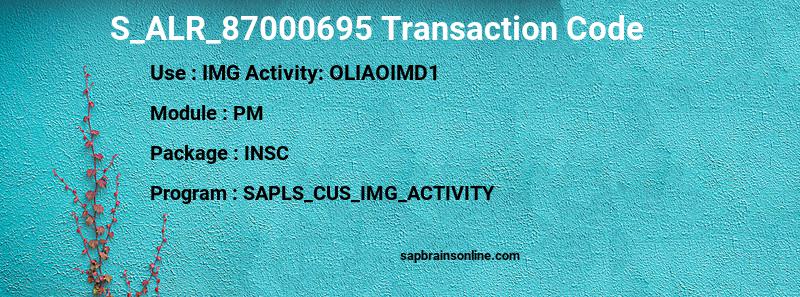 SAP S_ALR_87000695 transaction code