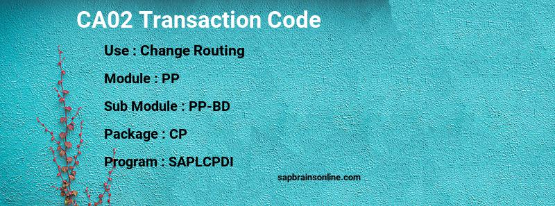 SAP CA02 transaction code