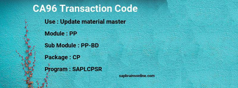 SAP CA96 transaction code