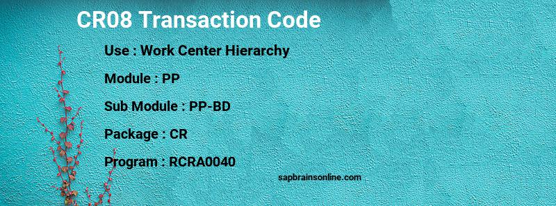 SAP CR08 transaction code