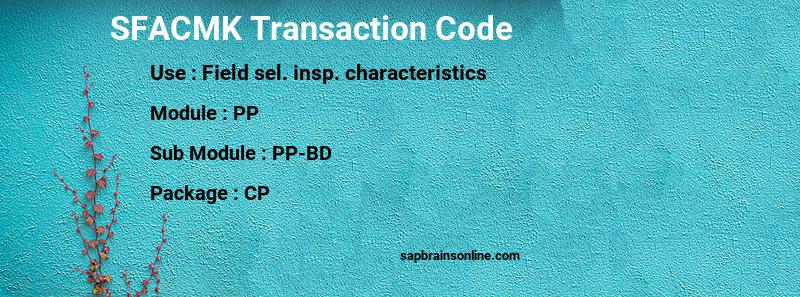 SAP SFACMK transaction code