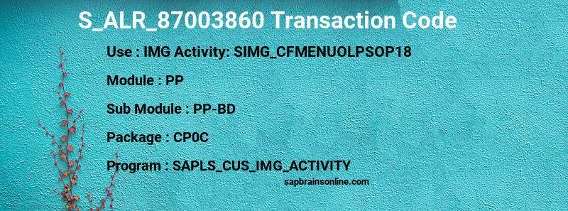 SAP S_ALR_87003860 transaction code