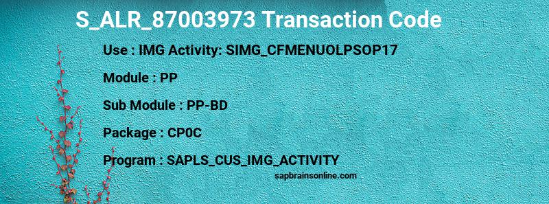 SAP S_ALR_87003973 transaction code