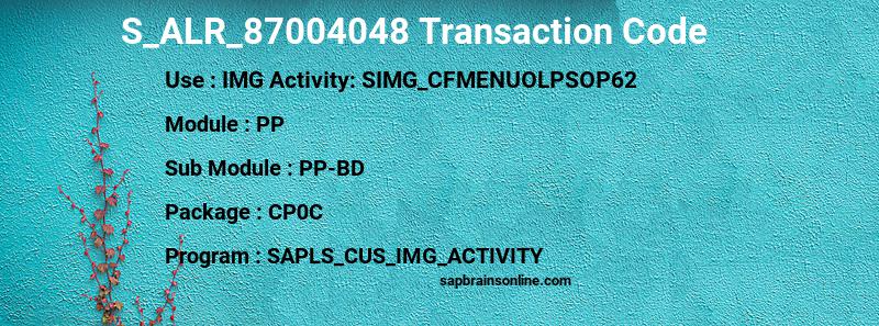 SAP S_ALR_87004048 transaction code