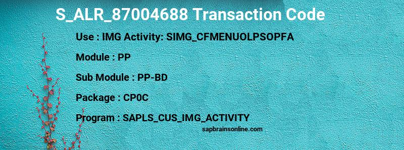 SAP S_ALR_87004688 transaction code