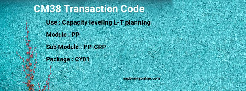 SAP CM38 transaction code