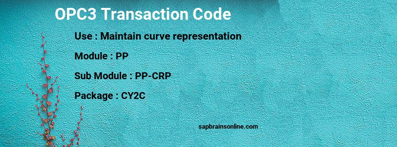 SAP OPC3 transaction code