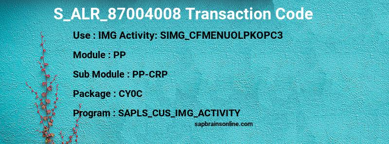 SAP S_ALR_87004008 transaction code