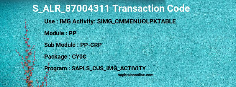 SAP S_ALR_87004311 transaction code