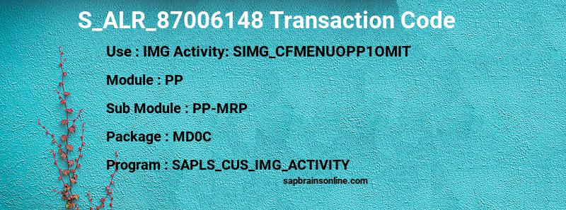 SAP S_ALR_87006148 transaction code