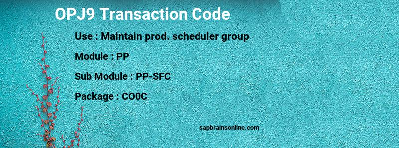 SAP OPJ9 transaction code