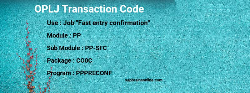 SAP OPLJ transaction code