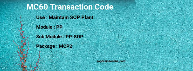 SAP MC60 transaction code