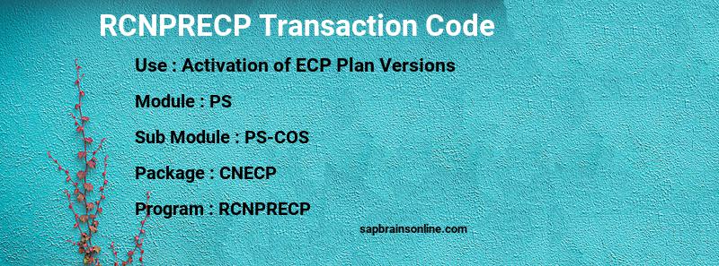 SAP RCNPRECP transaction code