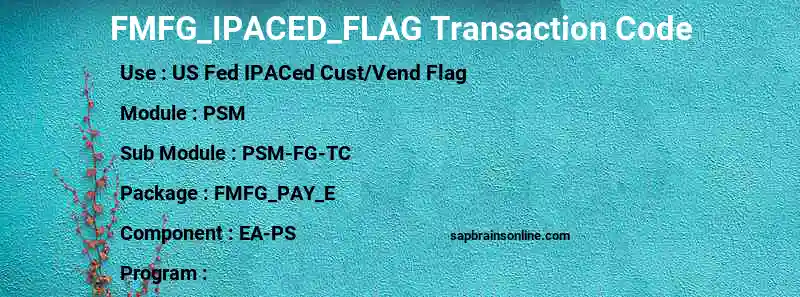 SAP FMFG_IPACED_FLAG transaction code