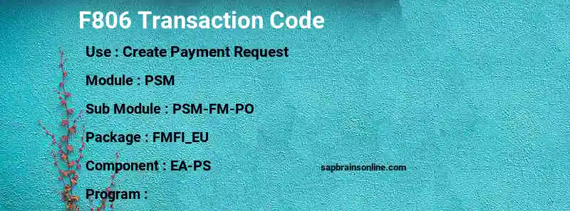 SAP F806 transaction code
