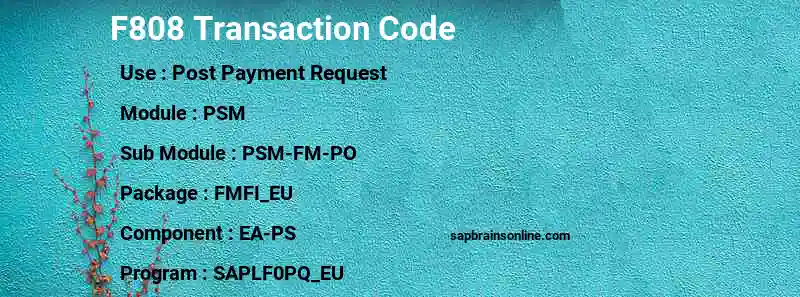 SAP F808 transaction code