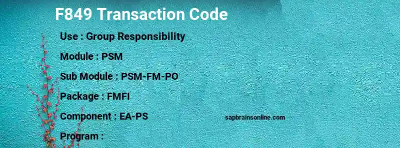 SAP F849 transaction code