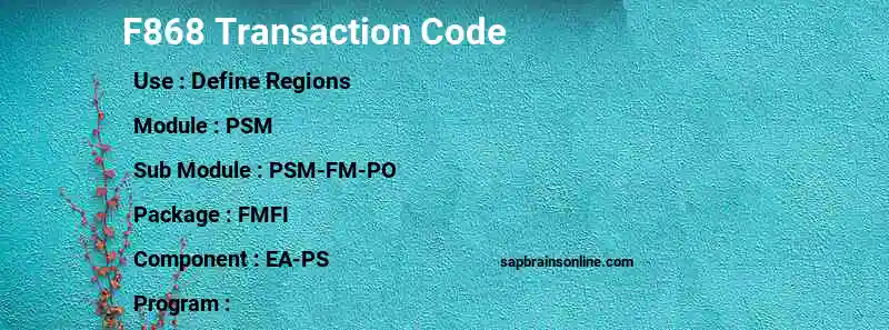 SAP F868 transaction code