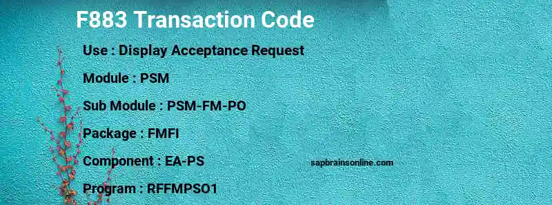 SAP F883 transaction code