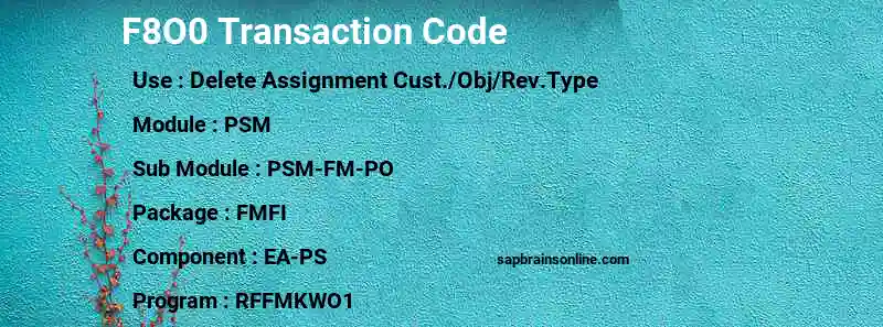 SAP F8O0 transaction code