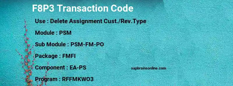 SAP F8P3 transaction code