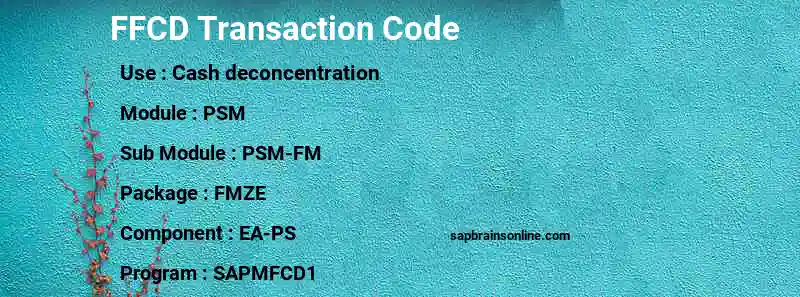 SAP FFCD transaction code