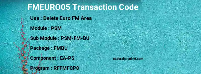 SAP FMEURO05 transaction code