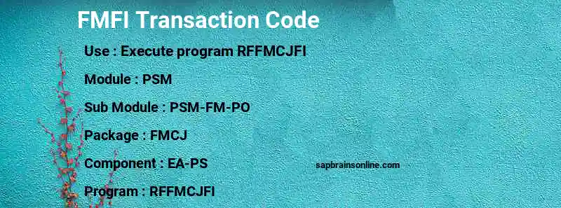 SAP FMFI transaction code