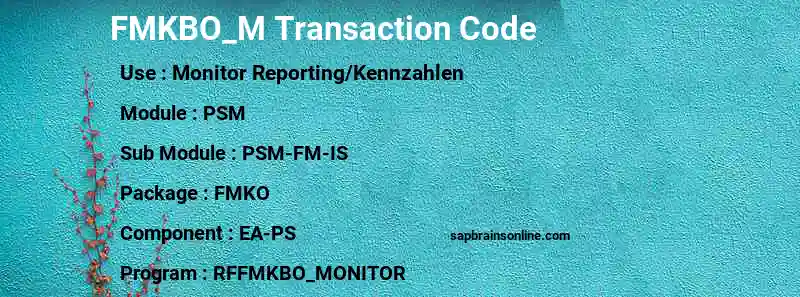SAP FMKBO_M transaction code