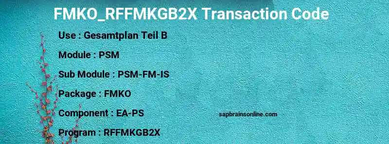 SAP FMKO_RFFMKGB2X transaction code