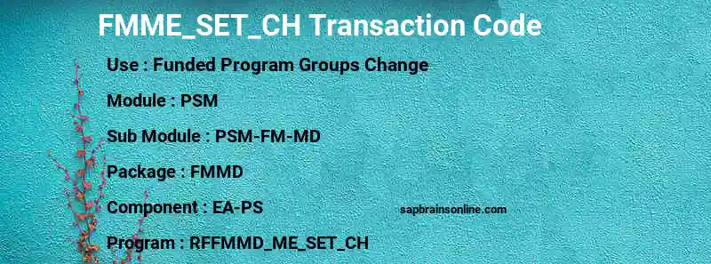 SAP FMME_SET_CH transaction code