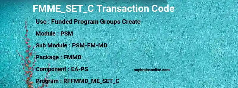 SAP FMME_SET_C transaction code