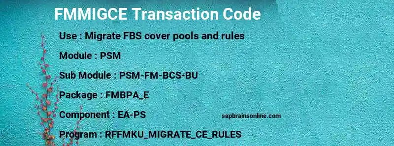 SAP FMMIGCE transaction code